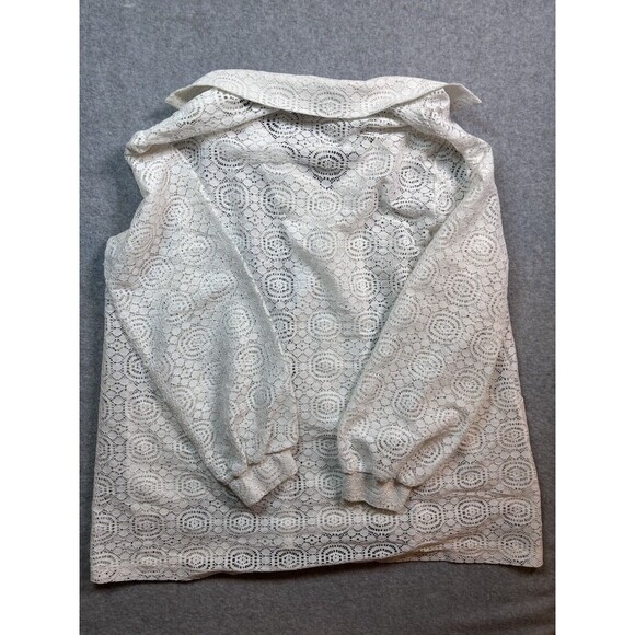 Vintage Sun Glo Of Miami Lace Beach Coverup Sunburst White‎ Womens Size Large - Picture 10 of 10